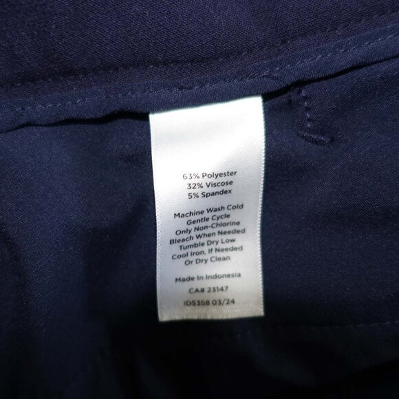 Talbots Women's Providence Flare Pants Size 4 Petite Navy Blue High Rise 4P - Picture 4 of 6